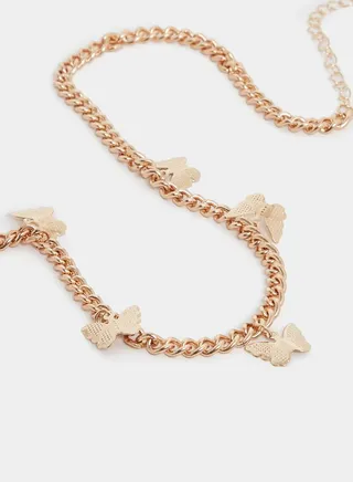 Butterfly Multi Drop Chain Necklace