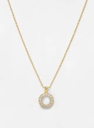 Champagne Albany Beige Color Studded Pendant Necklace 