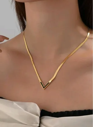 Trendy Stainless Steel Gold Plated Necklace For Women 