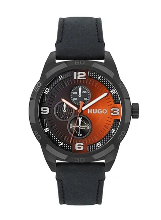 Mens Analog Round Leather Wrist Watch 1530275 - 46 mm 