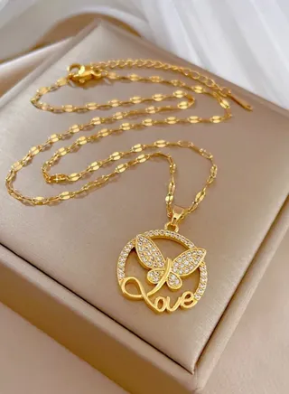 Trendy Stainless Steel Gold Plated Necklace For Women 