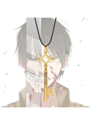 A necklace with a safe key inspired by the anime Attack on Titan 