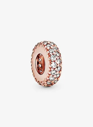 Pandora 781359CZ Women Clear Sparkle Spacer Charm Rose Gold 