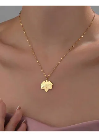 Elegant Stainless Steel Gold Plated Necklace For Women 