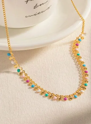 Elegant Stainless Steel Gold Plated Necklace For Women 