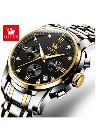 Watches For Men Stainless Steel Quartz Water Resistant Watch Silver 