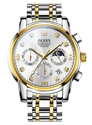 Watches for Men Stainless Steel Quartz Water Resistant Watch 2889 