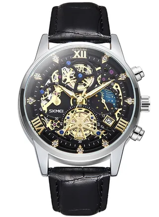 Watches for Men Quartz Water Resistant Leather Watch 7039 