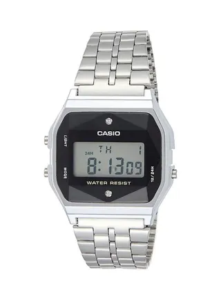 Men's Vintage Water Resistant Digital Watch A159WAD-1DF - 37 mm - Silver 