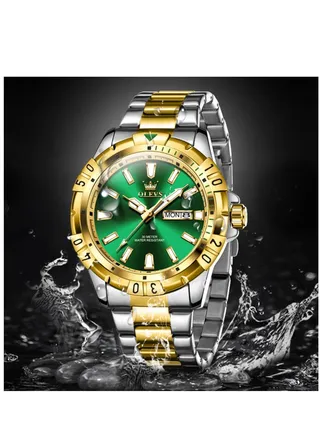 Watches for Men Quartz Stainless Steel Water Resistant Watch 42mm Silver 5560 