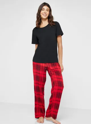 Check Print Pyjama Sets 