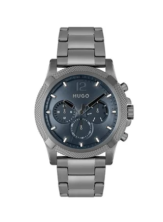 Men Analog Round Shape Stainless Steel Wrist Watch 46 mm 