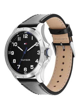 Men Analog Round Shape Leather Wrist Watch 1791909 45 mm 