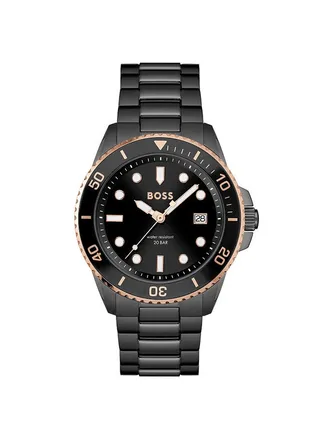 Men Analog Round Shape Stainless Steel Wrist Watch 43 mm 