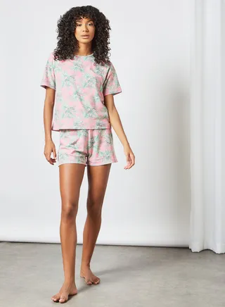 Leaf Print Pyjama Set (Set of 2) Multicolour 