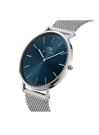 Daniel Wellington classic mesh arctic men's waterproof quartz watch with silver stainless steel strap -40mm 