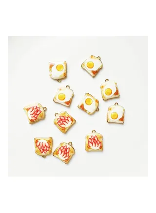 11-Piece Cartoon Bread Shape Earrings Charms Set 