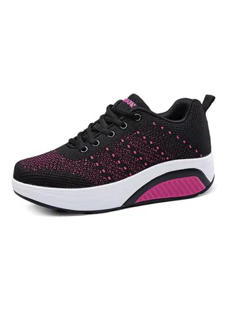 Lace-Up Running Shoes Black/Pink 