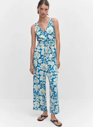 Floral Printed One Piece Suit 