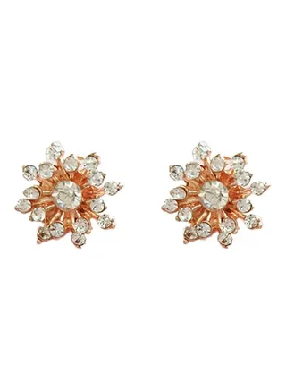 5-Pair Zircon Studded Flower Shape Hand Jewellery 