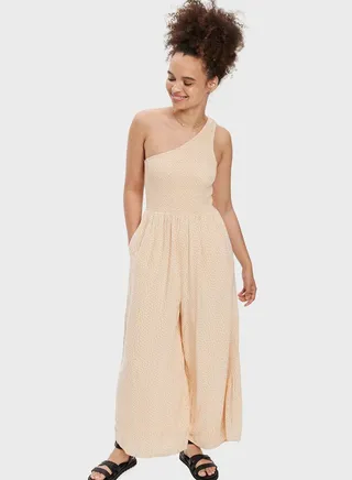 One Shoulder Wide Leg Jumpsuit 