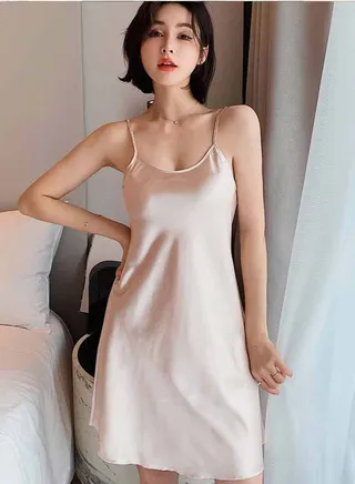 Suspender Nightgown, Pajamas, Spring and Autumn Dress, Ice Silk Home Clothes 