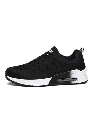 Anti-Slip Lace-Up Running Shoes Black 