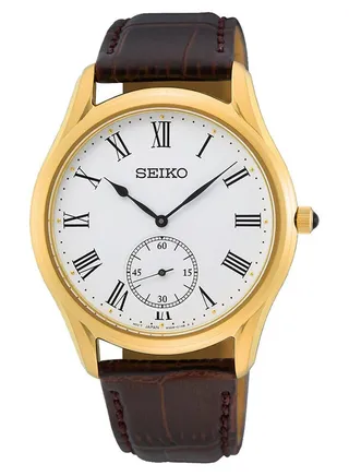Men Analog Round Shape Leather Wrist Watch SRK050P - 39 Millimeter 