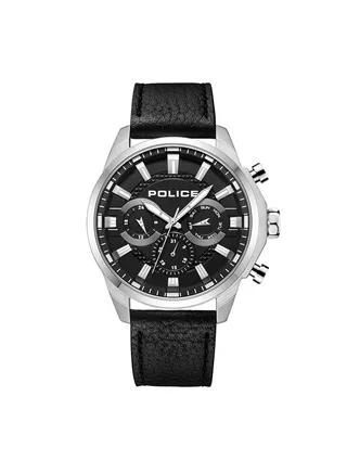 Men's Menelik Chronograph Leather Wrist Watch PEWJF2204207 - 46mm - Black 