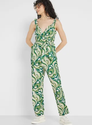 Urban Minx Strappy Printed Jumpsuit