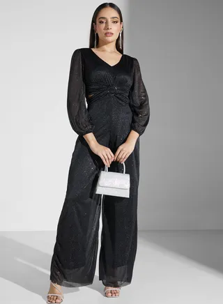 Wide Leg Belted Jumpsuit 