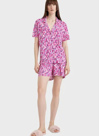 Button Down Pyjama Shirt And Bottom
