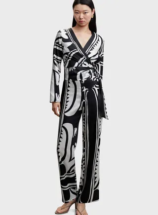 Buckle Detail Printed Jumpsuit 