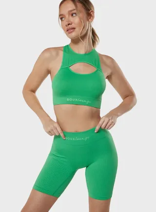 High Waist Ribbed Shorts 