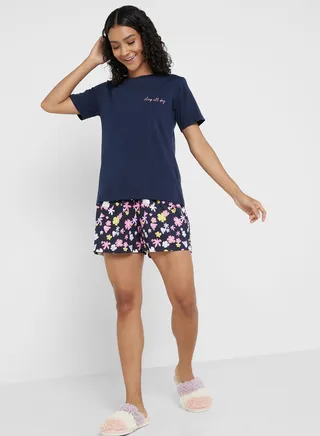 Printed Pyjama Shorts Set 