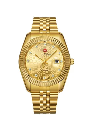 LEEwas Men's Watch Business Quartz Watch for Men Waterproof Classic Fashion Wrist Watch/Gold 