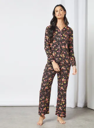Printed Pyjama Set Black 