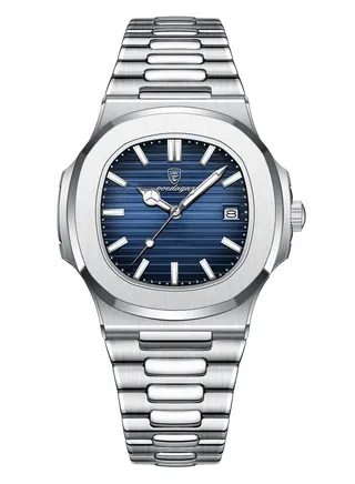 Watch for Men Stainless Steel Quartz Analog Water Resistant Watch 613SIBU 