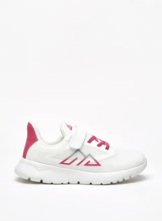 Girl's Textured Sports Shoes With Hook And Loop Closure 
