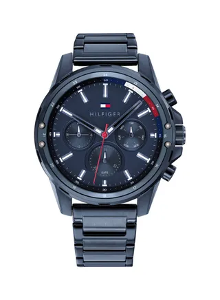 Men's Mason Round Shape Stainless Steel Analog Wrist Watch 45 mm - Blue - 1791789 