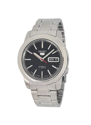 Men's Round Shape Stainless Steel Analog Wrist Watch - Silver - SNKE53J 