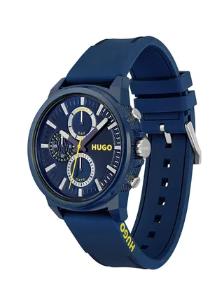Relax Men's Blue Dial Silicone Watch - 1530257 