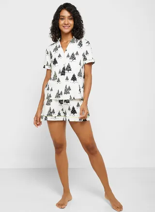 Printed Shirt & Pyjama Set 