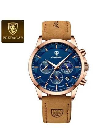 Watch for Men Quartz Leather Water Resistant Watch 928BRBU 