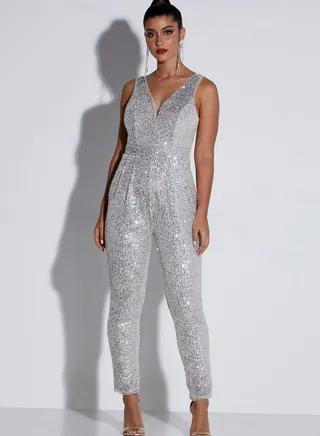 All Over Sequin Jumpsuit 