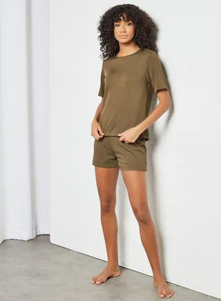 Short Sleeve Pyjama Set Green 