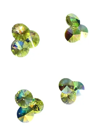 12-Piece Round Top Hole Glass Crystal 