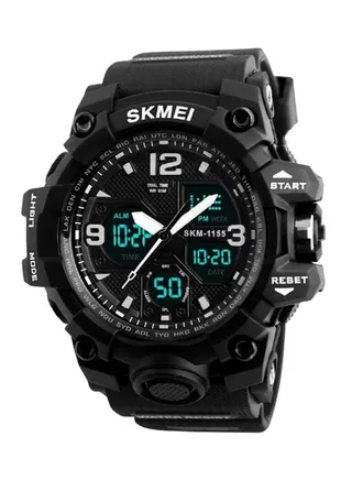 Men's Water Resistant Analog & Digital Watch 1155B - 55 mm - Black 