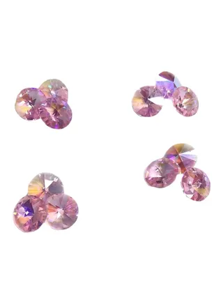 12-Piece Round Top Hole Glass Crystal 