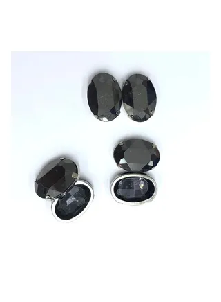 6-Piece Oval Shaped Glass Crystal 